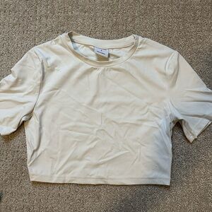 Gymshark X Whitney Skylight White Short Sleeve Crop Top LIKE NEW